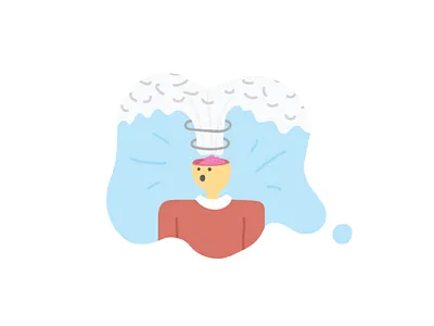 : 0 MIND BLOWN boom brain cartoon cloud corporate explosion flat illutration line mind person simple