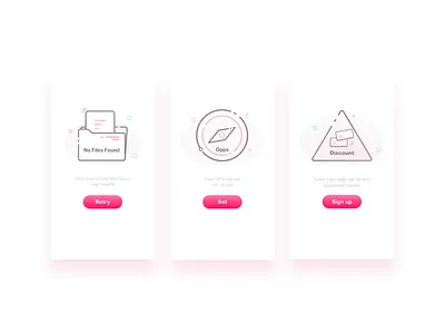 Empty States For Hello Dribbble empty states interface ios mbe ui sketch ux clean sketch error