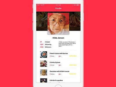 Daily UI 006 - User profile 006 daily food profile ui user