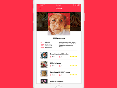 Daily UI 006 - User profile 006 daily food profile ui user