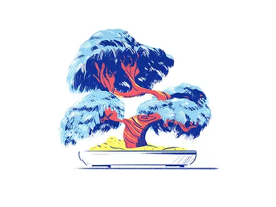 Bonsai Tree bonsai brush color illustration paint texture tree