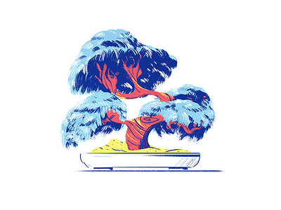 Bonsai Tree bonsai brush color illustration paint texture tree