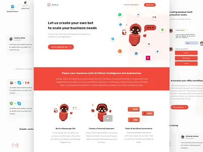 Stark.ai - Landing Page agency character design chatbot design illustration landing page red robot web