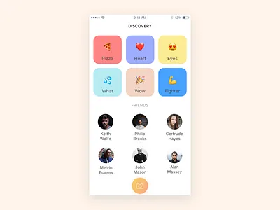 Discovery screen apple camera colors discover emoji flat heart icons wow
