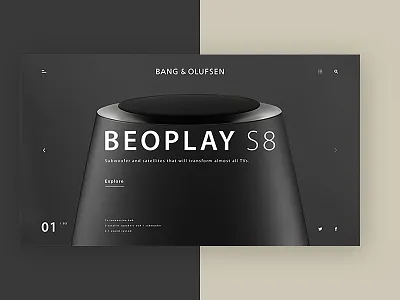BANG & OLUFSEN redesign practice :) app bo clean clear flat grid typography ui ux web website