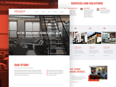 Arcadia Custom Builders "On the Line" arcadia layout ui ux web