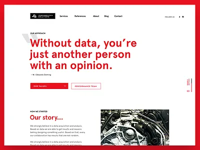 Performance solutions - about apercu black red web webdesign whitespace