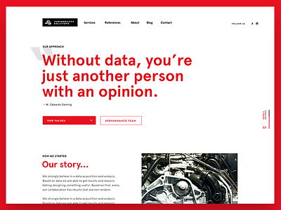 Performance solutions - about apercu black red web webdesign whitespace