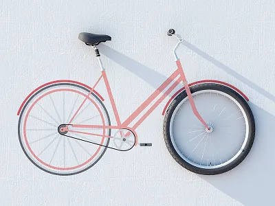 Bike 2d/3d 2d 3d bike design elements exploration fun render test vector webshocker