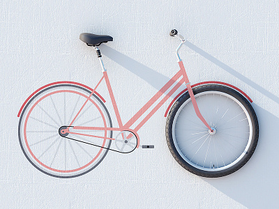 Bike 2d/3d 2d 3d bike design elements exploration fun render test vector webshocker