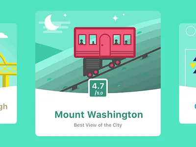 City Guide ・ Pittsburgh III card city design gold mountain pittsburgh steel city train ui