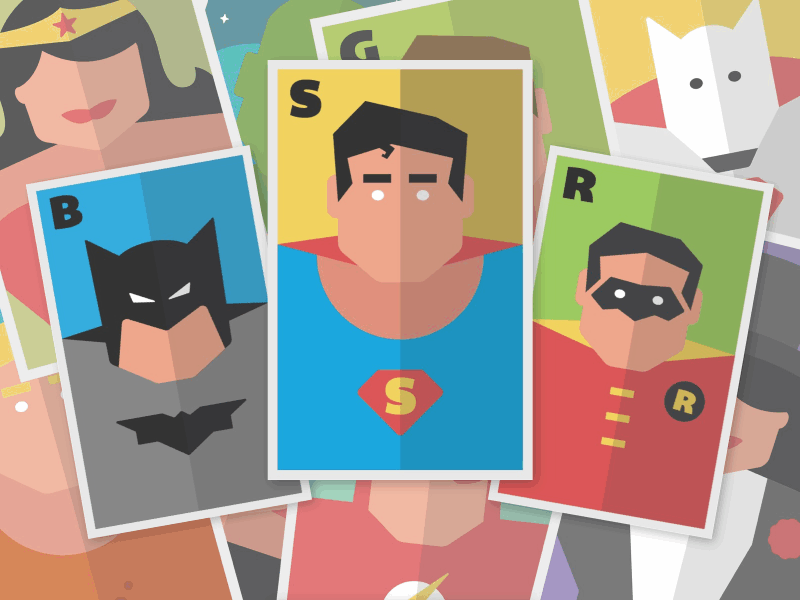Hero Flashcards A-Z DC alphabet aqua man batman dc marvel playing cards robin super hero super heroes superman tarot cards wonder woman