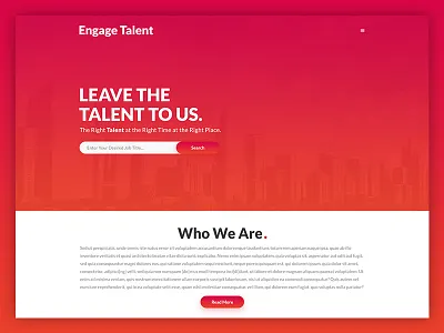 Engage Talent Website Design- Home Page agency colorful creative designer graphic landing minimalism portal ui ux web design website