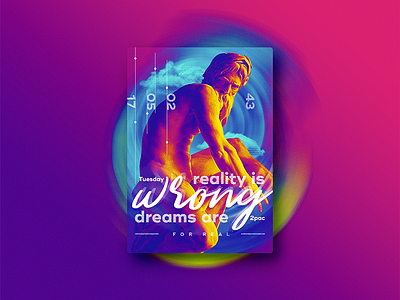☝ static eyes☝ #43 • Reality is wrong. Dreams are for real. 2017 brazil colours design duotone freelance gradient portfolio poster sculpture type typography