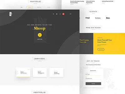 Urban wolf LLC New landing page blogs contact form homepage landing page logo portfolio ui ui design urban wolf video web design yellow