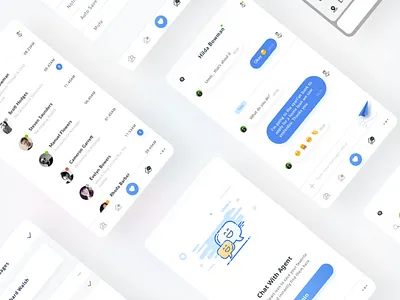 Messages Screens blue chat clean illustration ios mobile design messages plan real estate send ui kit