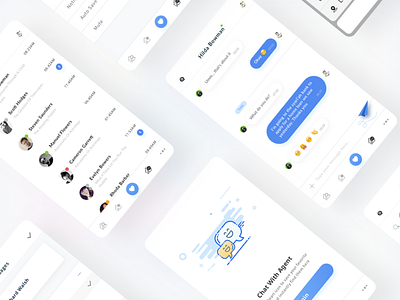Messages Screens blue chat clean illustration ios mobile design messages plan real estate send ui kit