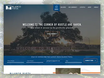 Blanco Vista - Housing District home home builder neighborhood real estate ui ux website