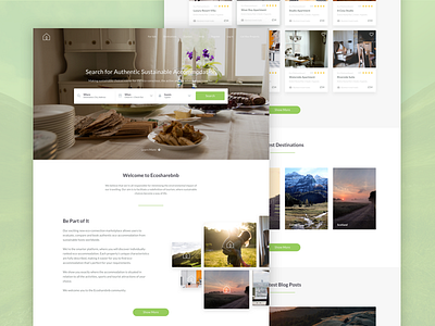 Landing Page green homepage landing page property travel ui ux web website