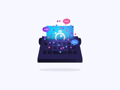 Content strategy illustration algolia blogging branding collaboration content gradients icon illustration marketing saas storytelling typewriter