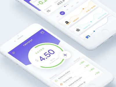 Firststep App app application business clean interface ios modern money startup ui ux wallet