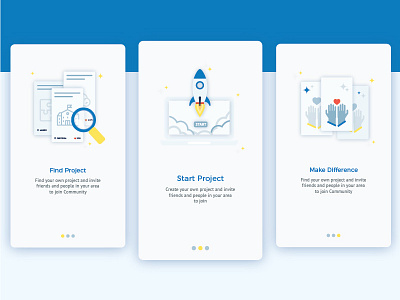 Walkthroughscreen charity cleandesign dessign features illlustration launch mobileapp search ui walkthrough