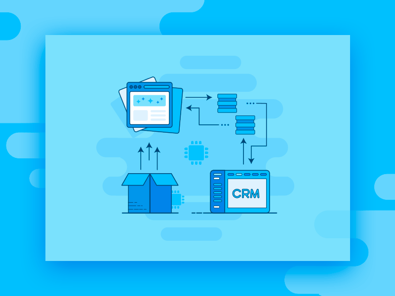 Illustrations for Website. blue digital icons illustration