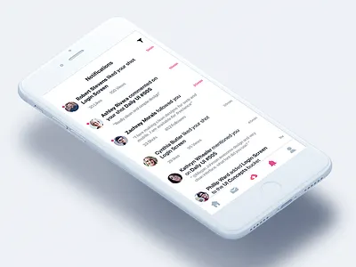 Dribbble Notifications activity clean design dribbble ios material mobile notifications portfolio ui ux