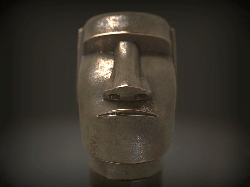 Moaï sculpture - Rendering 3D 3d bronze moaï rendering sculpture statue