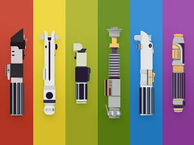 #MayThe4thBeWithYou - Free vector and PSD free lightsaber may4th psd rainbow starwars vector