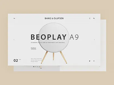 B&O redesign practice :) app bo clean clear flat grid simple ui ux web website white