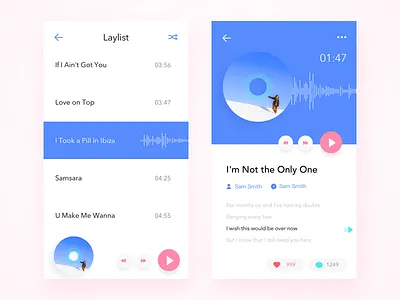 Music player blue music player ui