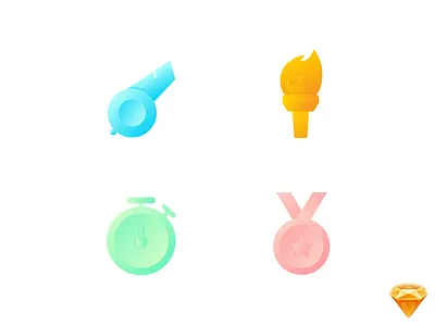 Sports Icon colors gradient icon sports