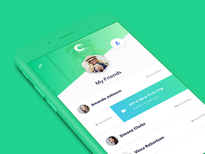 Friends Screen app clean design friends ios iphone light ui user interface