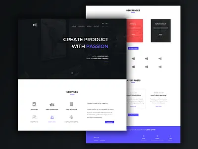 allfoc.us Home agency flat minimal simplicity ui ux website