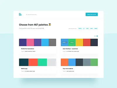 🎨 app clean colors design emoji homepage interface landing page layout minimal minimalistic palettes product simple tool ui ux web webdesign website