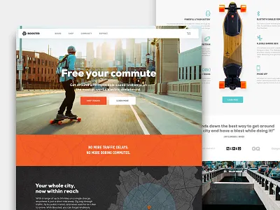 Boosted Homepage board ecommerce header homepage landing page map navigation shopify skate wordpress