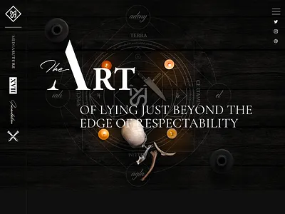 Mediasuture black dark grid layout occult page portfolio site ui website