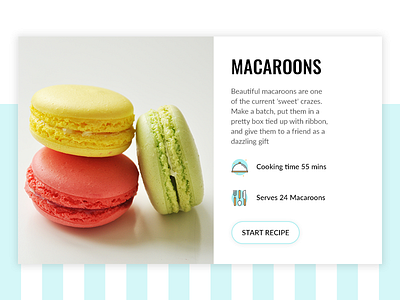 Macaroons Recipe app card cards desserts food food love food recipe macaroons minimal recipe ui ux