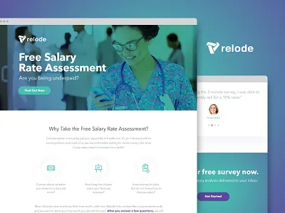 Relode Marketing Lander brand aid doctor healthcare landing page marketing medical nurse ui ux website