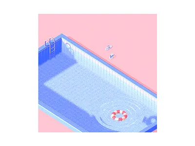 Boring 3d c4d illustration pool swimming
