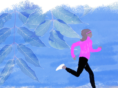 Morning Run in Colorado adventure colorado illustration mountains runner running
