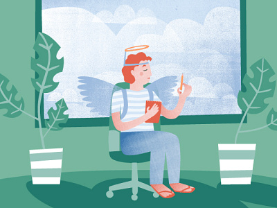 Avoiding the Martyrdom Trap as a Therapist angel drawing illustration martyrdom portrait simplepractice texture therapist therapy vector
