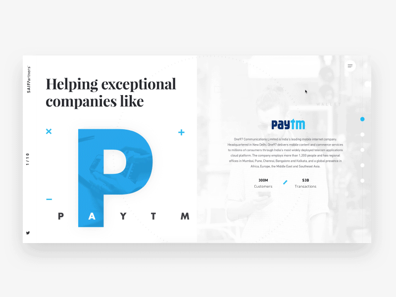 Saif Partners animation clean gif interaction minimal scroll travel typography ui ux web website