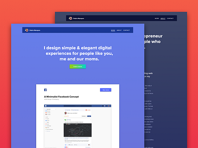 [Personal Website] Pedro Marques clean freelance landing page mobile modern personal website portfolio redesign ui ux web website