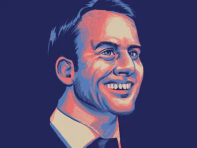 La Espérance digital editorial en marche france illustration macron painting political portrait