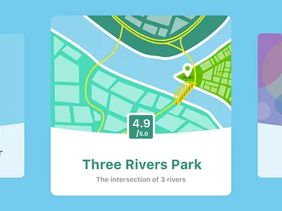 City Guide ・ Pittsburgh VI bluw card city design green map pittsburgh rivers steel city ui