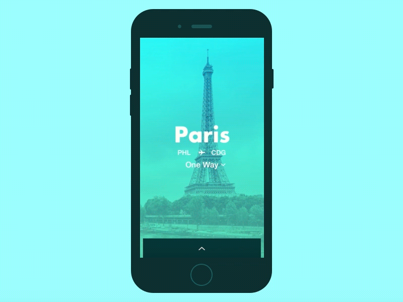 Flight Search Animation 068 airplane animation dailyui design flight gif gradient paris ticket ui
