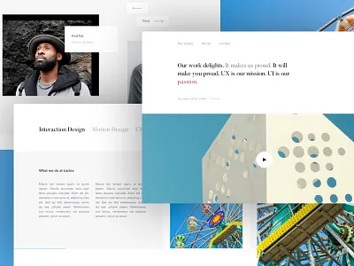 Landing Agency Website agency clean designer desktop freelance interaction landing paris template thadde ui