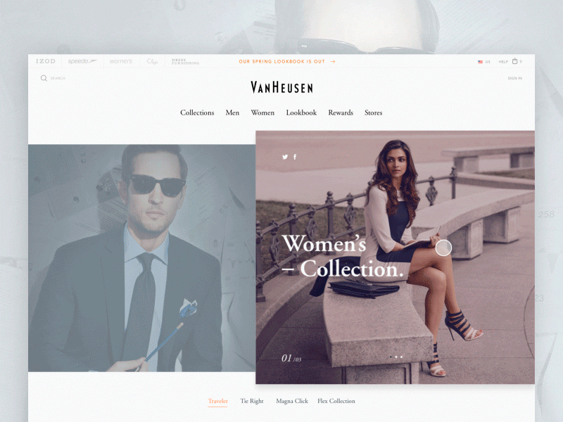 Van Heusen Homepage Concept design fashion homepage motion typography ui vanhausen website